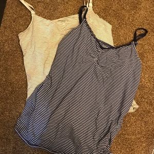 Two motherhood maternity nursing tanks